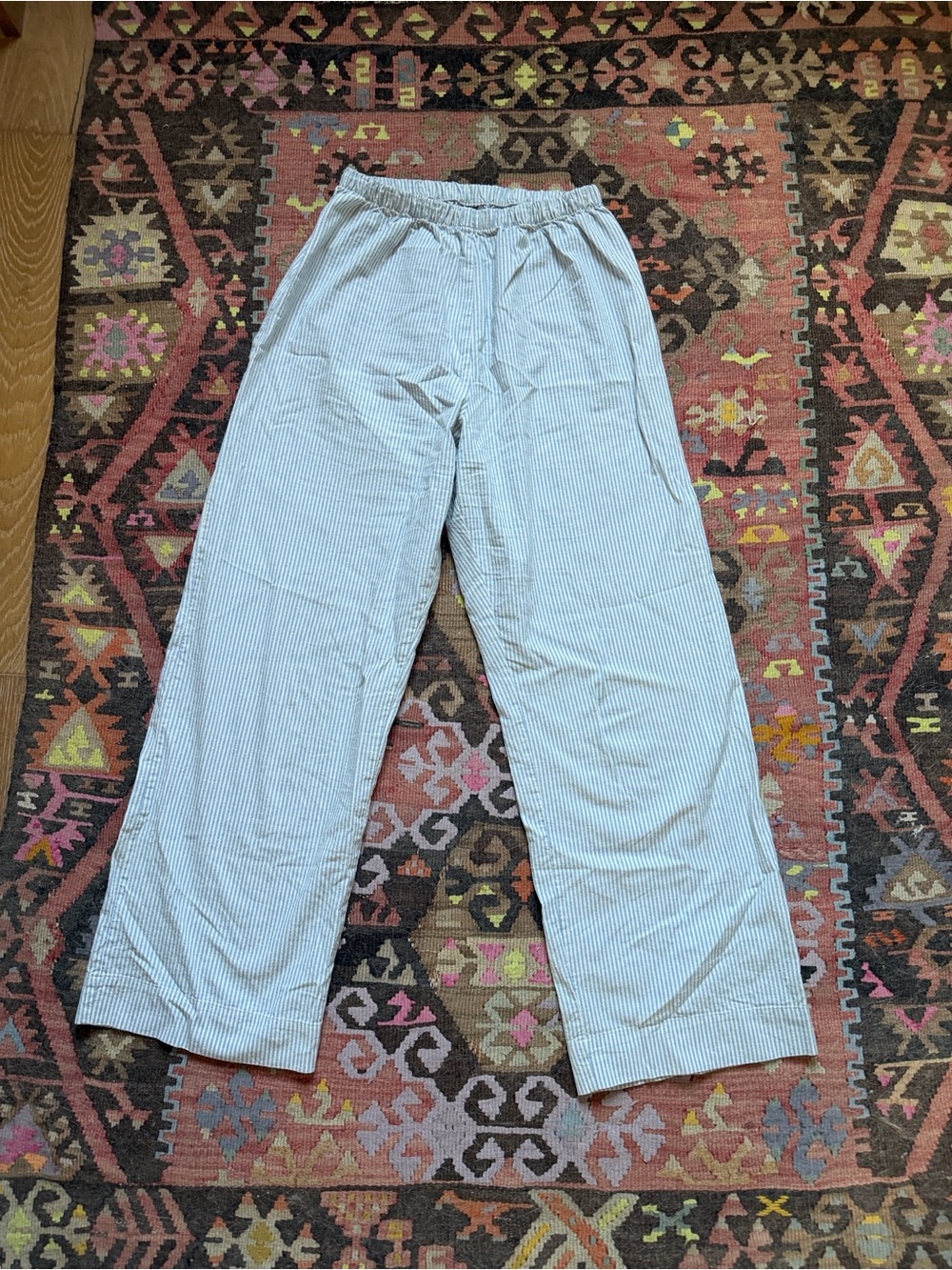 Baserange Light Blue Striped Casual Pants